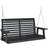 vidaXL Garden Swing Bench With Metal Chains Black Solid Wood Fir