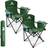 Voyager Folding Camping Chairs 2 Pack With Cooler Bag, Lightweight Q195 Steel Frame, 600D Oxford Fabric, Portable Green One Size