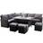 B&Q Nustone L-Shaped Corner Rattan Garden Furniture Lounge For Seating 8 People In Black - One Size Patio Dining Set