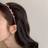Shein Womens Solid Pink Bowknot Pearl Edge Hairband