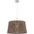 Loops Direct Light Colour Satin Nickel Dark Brown Pendant Lamp 45cm