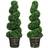 Homcom Set of 2 Potted Topiary Spiral Boxwood Trees, 90cm Artificial Plant