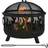 OutSunny 61.5 cm 2-In-1 Outdoor Fire Pit & Firewood Bbq Garden Cooker Heater, Black