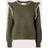 Selected Femme Trøje slfAlva Frills LS Knit O-neck Grøn