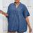 Shein Plus Denim Top With Batwing Sleeves Blue