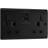 BG Nexus Metal Matt 13A Switched Socket With USB A C 45W 2 Gang in Black Plastic