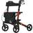 Homcom 4 Wheel Rollator Walker with Seat Adjustable Mobility Walker with Bag, Red