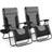 Keplin Set Of 2 Grey Heavy Duty Textoline Zero Gravity Chairs For Garden Light Reclining Patio Sun Loungers - One Size