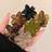 Shein Glossy Black Green Brown Amber Flower Shaped Cmin Lightweight Plastic Hair Clips