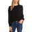 CeCe Women's Long Sleeve Smocked Cuff Pin-Tuck Front Blouse Rich Black