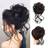 Shein Black Brown Messy Bun Hair Piece Curly Wavy Ponytail Synthetic Chignon With Elastic Hair Band