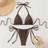 Shein Summer Beach Glitter Triangle Tie Side Brown Bikini