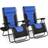 Keplin Set Of 2 Blue Heavy Duty Textoline Zero Gravity Chairs For Garden Light Reclining Patio Sun Loungers - One Size