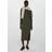 Mango Round-neck knitted dress khaki Woman Khaki