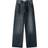 Bershka Baggy Wide Leg Jeans - Dark Wash Blue