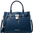 Michael Kors Hamilton Medium Leather Satchel - Navy