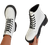 Shein Zipper Back Lace-up Front Combat Boots, Women's Fashionable Chunky Heeled White Solid Color Boots