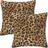 Tebjh Leopard Pillow 18 x 18 in Couch Pillow Case Sets of 2 Cushion Cover Black, Yellow (45.7x45.7cm)