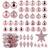 Ball Baubles and Balls Stars Baby Pink Christmas Tree Ornament 18cm 43pcs