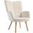 Homcom Modern Accent Cream White Armchair 101cm