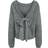 Pieces Allison Ls Bow Reversible Knit Pullover - Medium Grey Melange