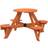 vidaXL Picnic Table For 4 Kids With Umbrella Hole Round Solid Wood Fir