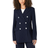 Wallis Stripe Longline Double Breasted Blazer - Navy