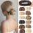 Shein 1PC Straight Hair Buns Chignon Ponytail Hairpiece Synthetic Updo Donut Hair Extensions Flexible Elastic Rubber Band Blonde Brown 3 Inch Fluffy Stretchy Hairpieces For Women