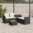 vidaXL Havesofa Med Bord Og Hynder L-Formet Polyrattan Sort Sofa