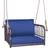 Costway Patio Porch Swing Chair with Back and Seat Cushion - Navy
