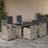 vidaXL 7 Piece Garden With Cushions Poly Rattan - Light Grey Patio Dining Set, 1 Table incl. 6 Chairs