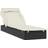 vidaXL Liggestol Med Foldbart Tag 213x63x97 cm Polyrattan Sort