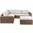 Beliani Garden Conversation Wicker pe Rattan Grey Cushions 6 Seater Brown Outdoor Lounge Set