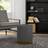 Homcom Modern Round Corduroy Footstool Charcoal Grey Foot Stool