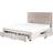Beliani Velvet Super King Size Bed With Storage Beige Lievin - One Size