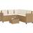 vidaXL Havesofa Med Bord Og Hynder L-Formet Polyrattan Beige Sofa
