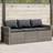 vidaXL Garden Sofa with Cushions 3-Seater Grey Poly Rattan Outdoor Sofa