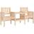 vidaXL Wooden With Table Outdoor 2-Seater Chair - Natural Garden Bench
