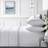 Appletree Embroidered Band 3 Piece Set - Super King - 2 Standard Pillowcases Duvet Cover White, Silver