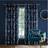 Catherine Lansfield Mya Tropical Birds Velvet Curtain - Navy 168 cm W x 229 cm