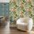 Belgravia Tropical oliana floral palm leaves blossoms wallpaper green blue 8496