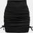 Shein Tween Girls Asymmetrical Waistline Ruched Drawstring Black Mini Skirt