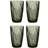 Dibor Luxury Green Leaf Embossed Tall Drinking Glass 35cl 4pcs