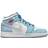 Nike Air Jordan 1 Mid SE GS - French Blue/White/Light Steel Grey/Fire Red