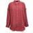 R13 Shredded Seam Drop Neck Shirt - Raspberry Overdyed Plaid