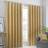 Fusion Strata Triple-Woven Dimout Eyelet Curtains - Ochre Yellow (Width 117 cm x 137 cm) 117x168cm