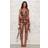 PrettyLittleThing Multi Leopard Printed Chiffon Frill Bodycon Dress