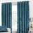 Paoletti Verona Crushed Velvet Eyelet Curtains 229 x 229 cm - Teal