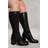 Where's That From 'Zhuri' Stretch Wide Calf Block Heel Knee High Boots Black 5E
