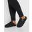 Yours Faux Fur Lined Clogs In Extra Wide Fit Black 9EEE